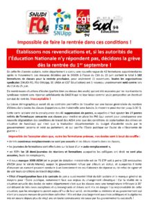 Impossible de faire la rentrée dans ces conditions !