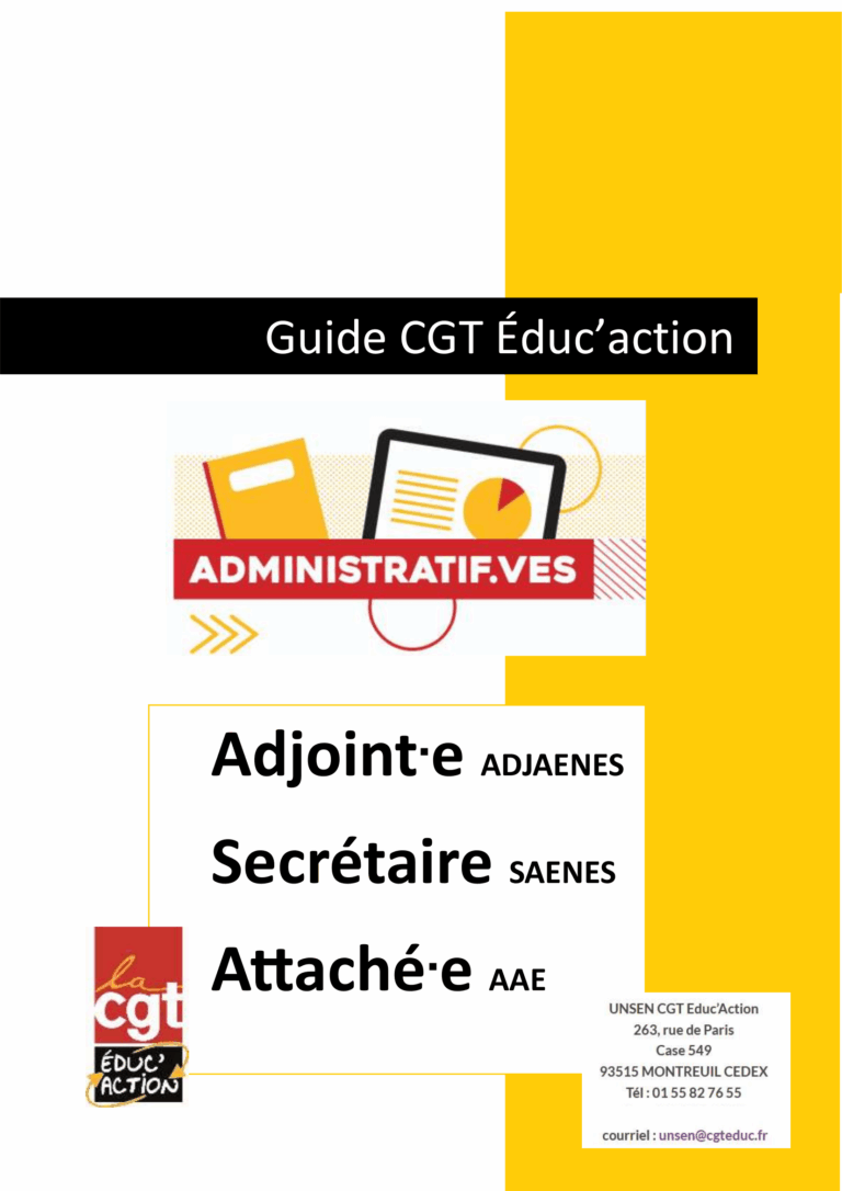 Guide syndical et juridique : personnels administratifs