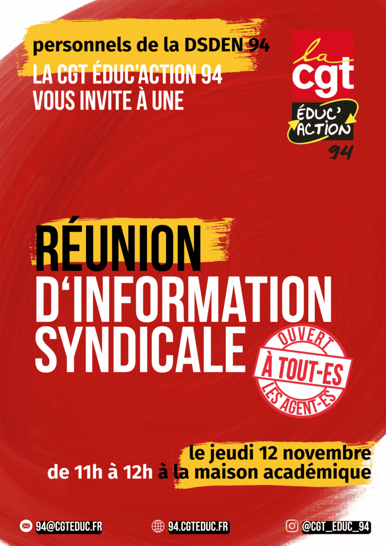 Réunion d&rsquo;information syndicale pour les personnels de la DSDEN 94