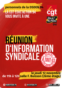 Réunion d&rsquo;information syndicale pour les personnels de la DSDEN 94