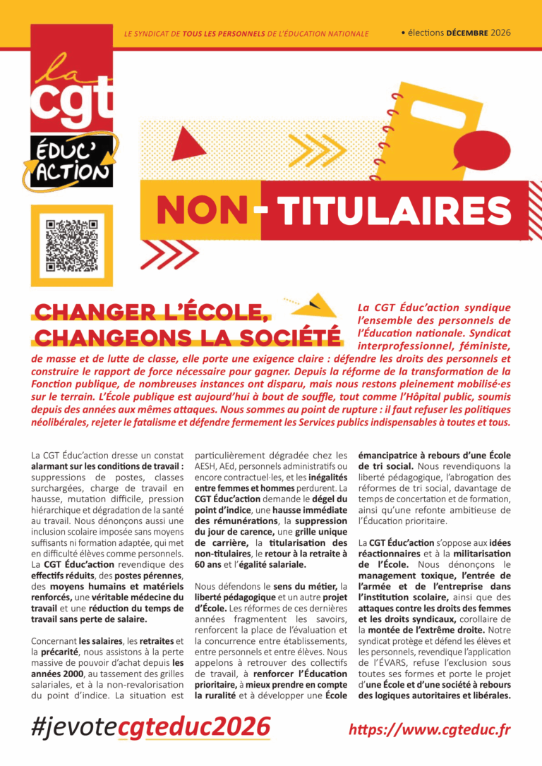 Contractuel-le : vote et fais voter pour la CGT éduc&rsquo;action !